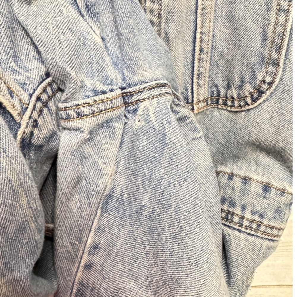Old Navy Womens Light Wash Denim Overalls Straight Leg Distressed Blue Size 6 - Picture 7 of 8